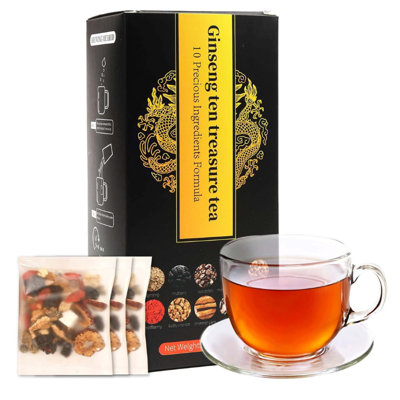 GENSTHÉ™ Thé Pour Les Reins Au Ginseng Avec Six Trésors Formule - (10 Sachets par Boîte)