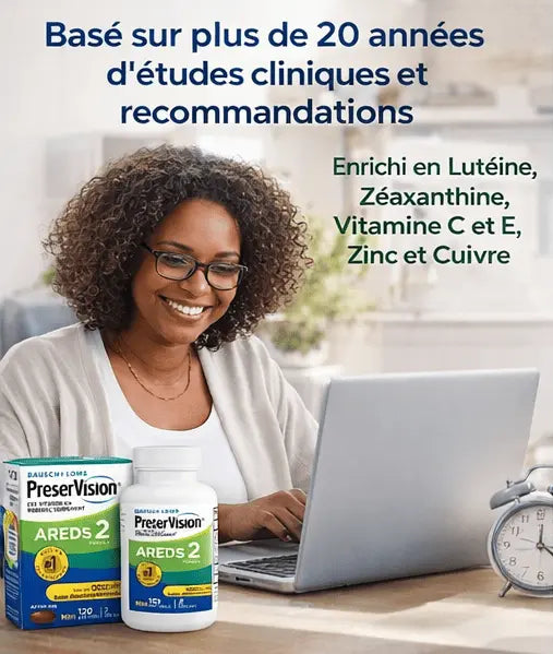 PreserVision™ Complément Pour Les Yeux Avec Vitamine C, Vitamine E, Zinc et Cuivre - 120 Capsules