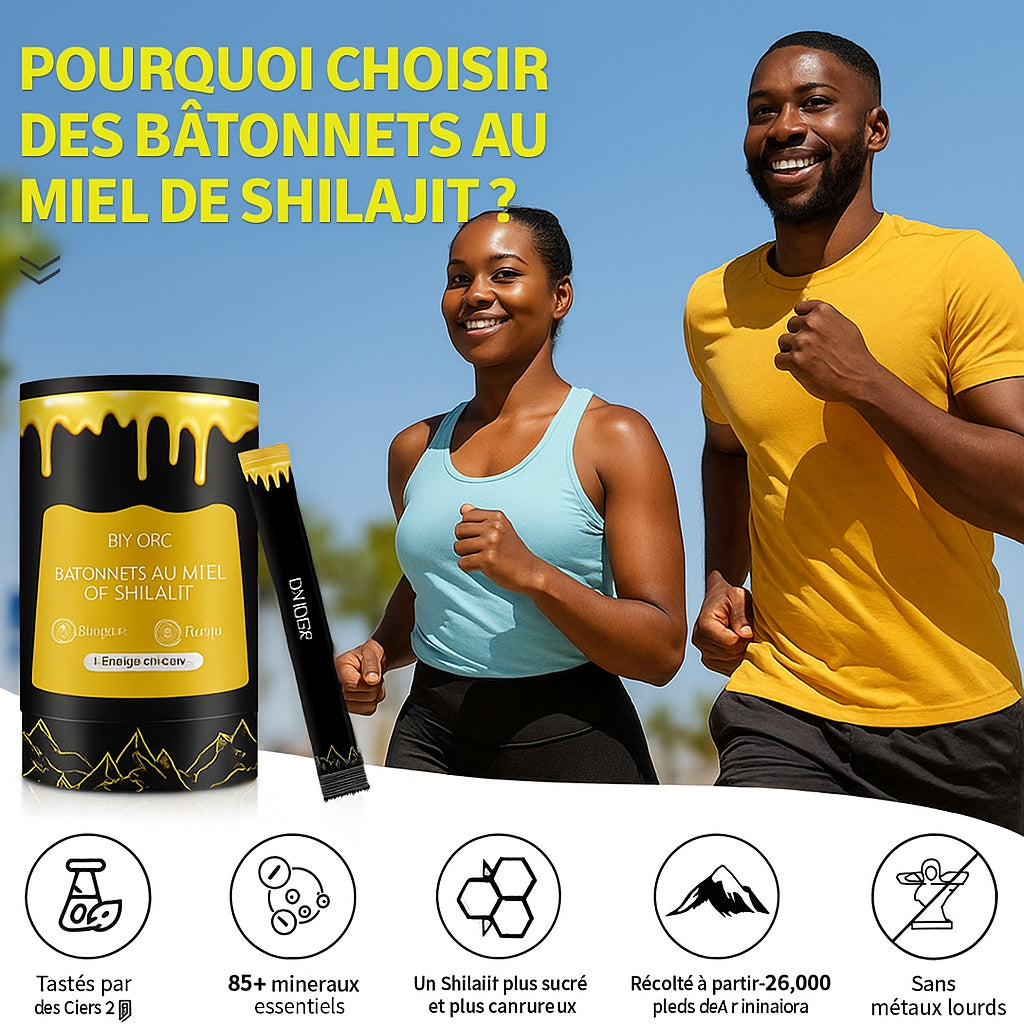 BIYODE™ Sachets de Miel de Shilajit de l'Himalaya - 30 Sachets