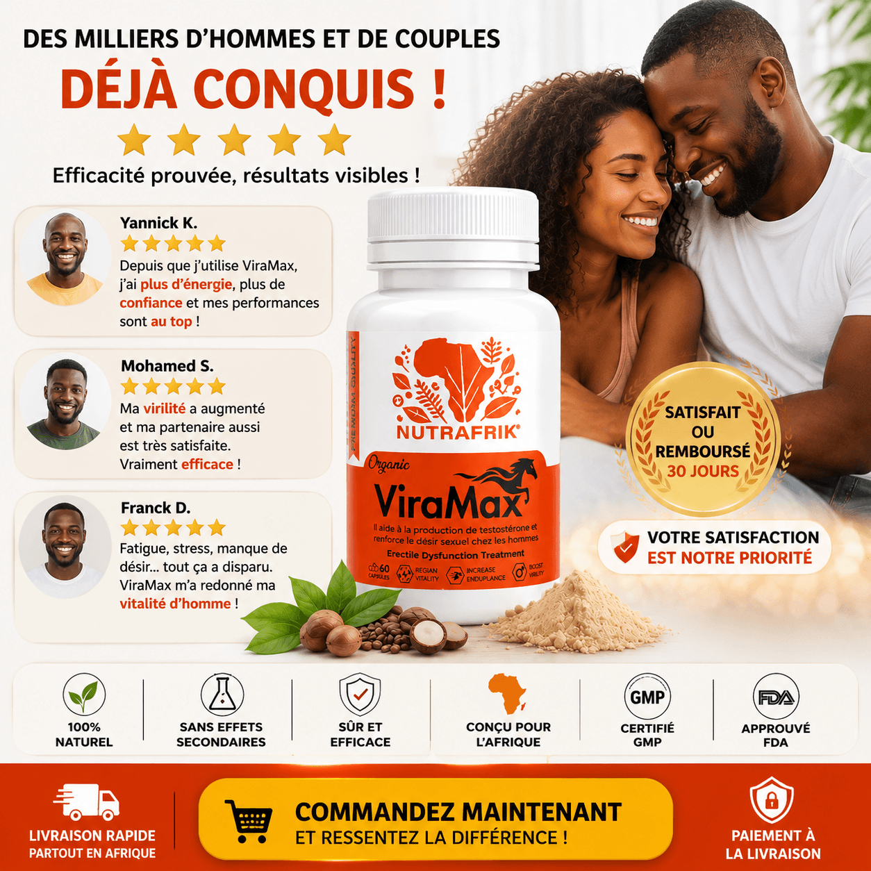 VIRAMAX™ Capsules Pour Augmenter la Testostérone et Renforcer le Désir Sexuel - 60 Capsules